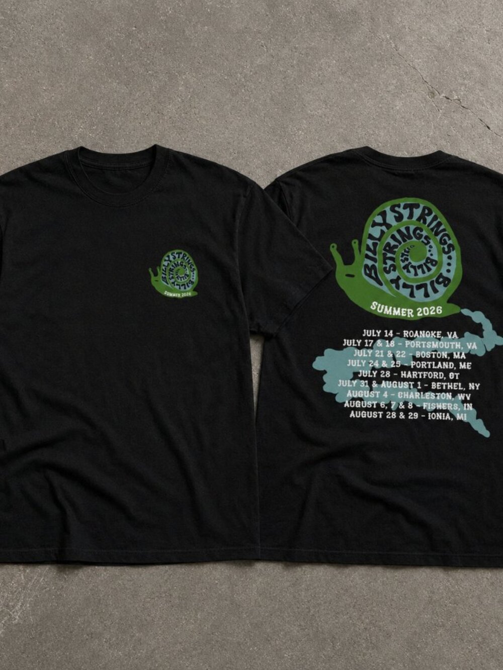 Billy Strings Summer 2026 Snail Graphic Double Sided T-Shirt